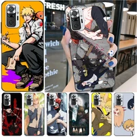 cartoon anime chainsaw man phone case for xiaomi redmi note 10 pro 10t 5g 10s max cartoon anime chainsaw man coque cases funda