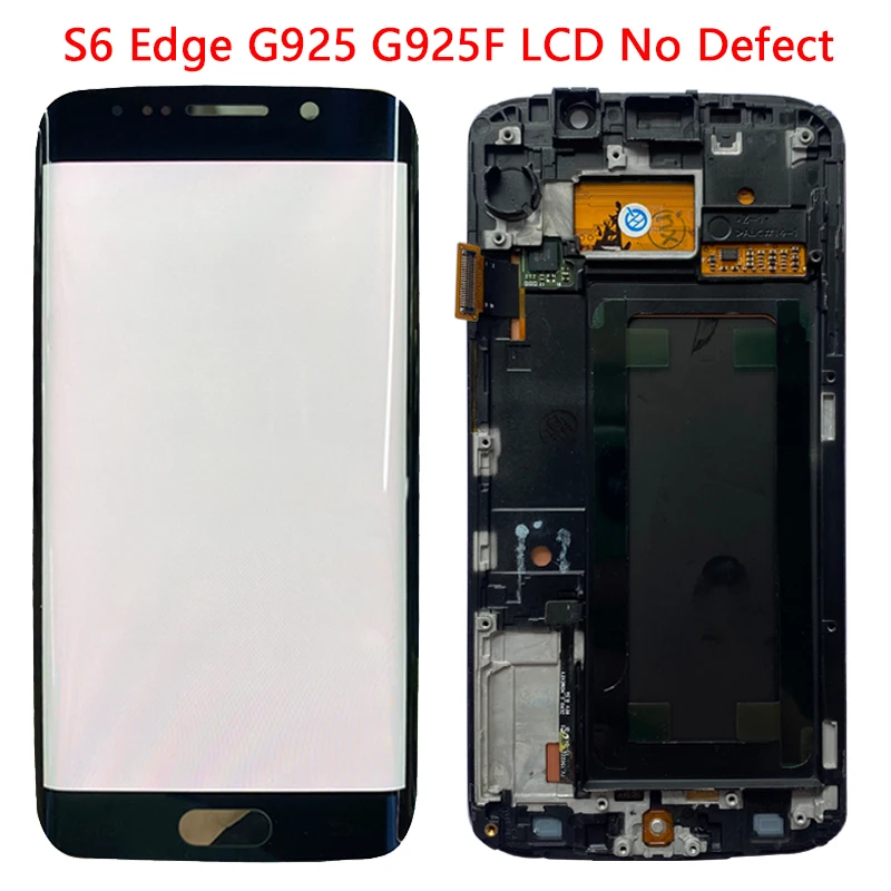 5.1'' G925F Screen For Samsung S6 Edge LCD Display With Frame Touch Screen Digitizer Assembly  SM-G925F G925A LCD Repair