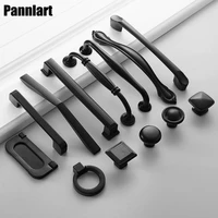 pannlart 1 pc american style black handle aluminum alloy cabinet drawer knobs kitchen cupboard wardrobe door pulls hardware