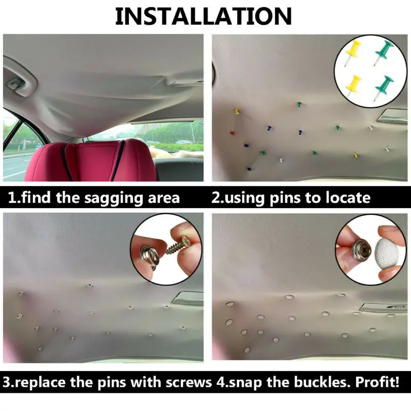 

Replacement Buckle Sagging Car roof 40Pcs Accessory Fix Headliner Pins Repair