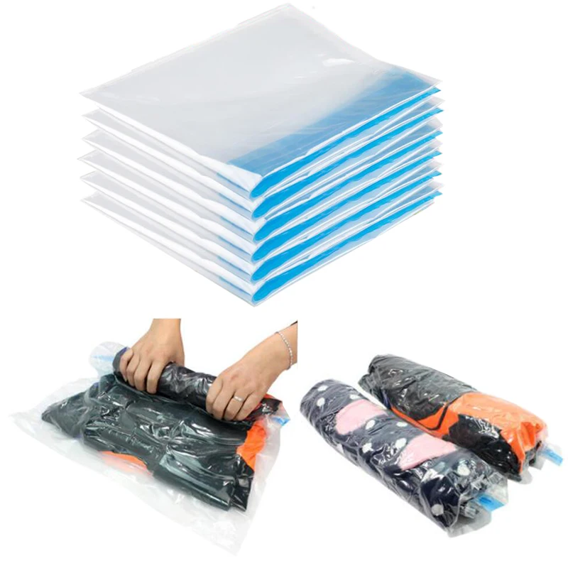 

Folding Organizer for Clothes Vacuum Compression Storage Bag Foldable Portable Clothes Storage Bag Transparent Frame Saves Space