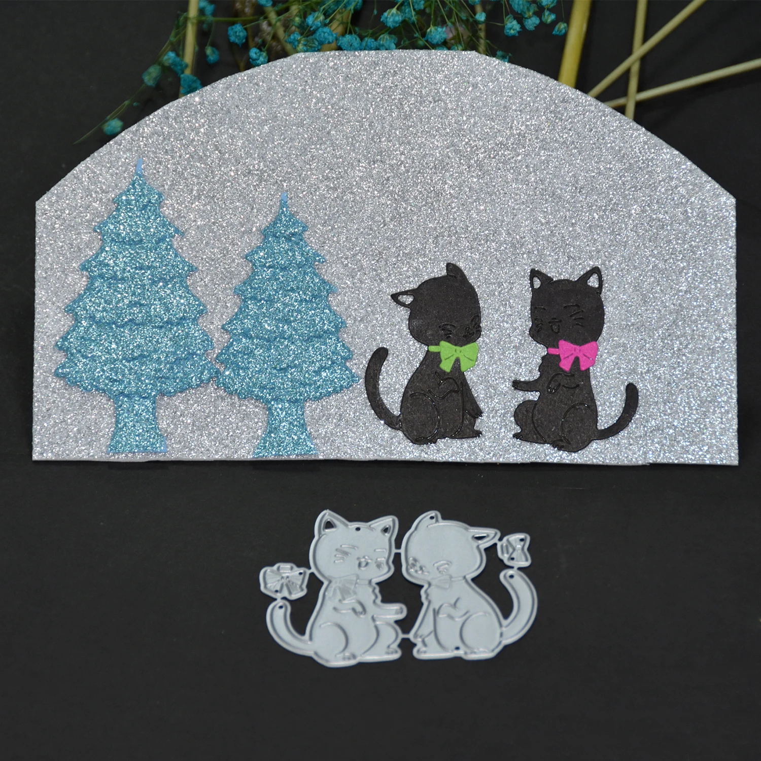 Металлические Вырубные штампы сделай сам Рождественское украшение форма кошки