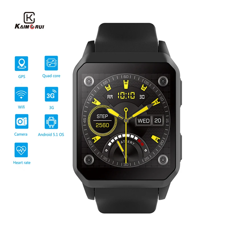 Kaimorui KW06 Смарт часы для мужчин сердечного ритма Bluetooth 3g Smartwatch С sim-картой gps WiFi часы Android 5,1 для мужчин s наручные часы