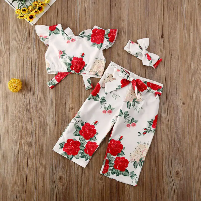 От 1 до 6 лет одежда для малышей детский девочек в цветочек короткий рукав с бантом