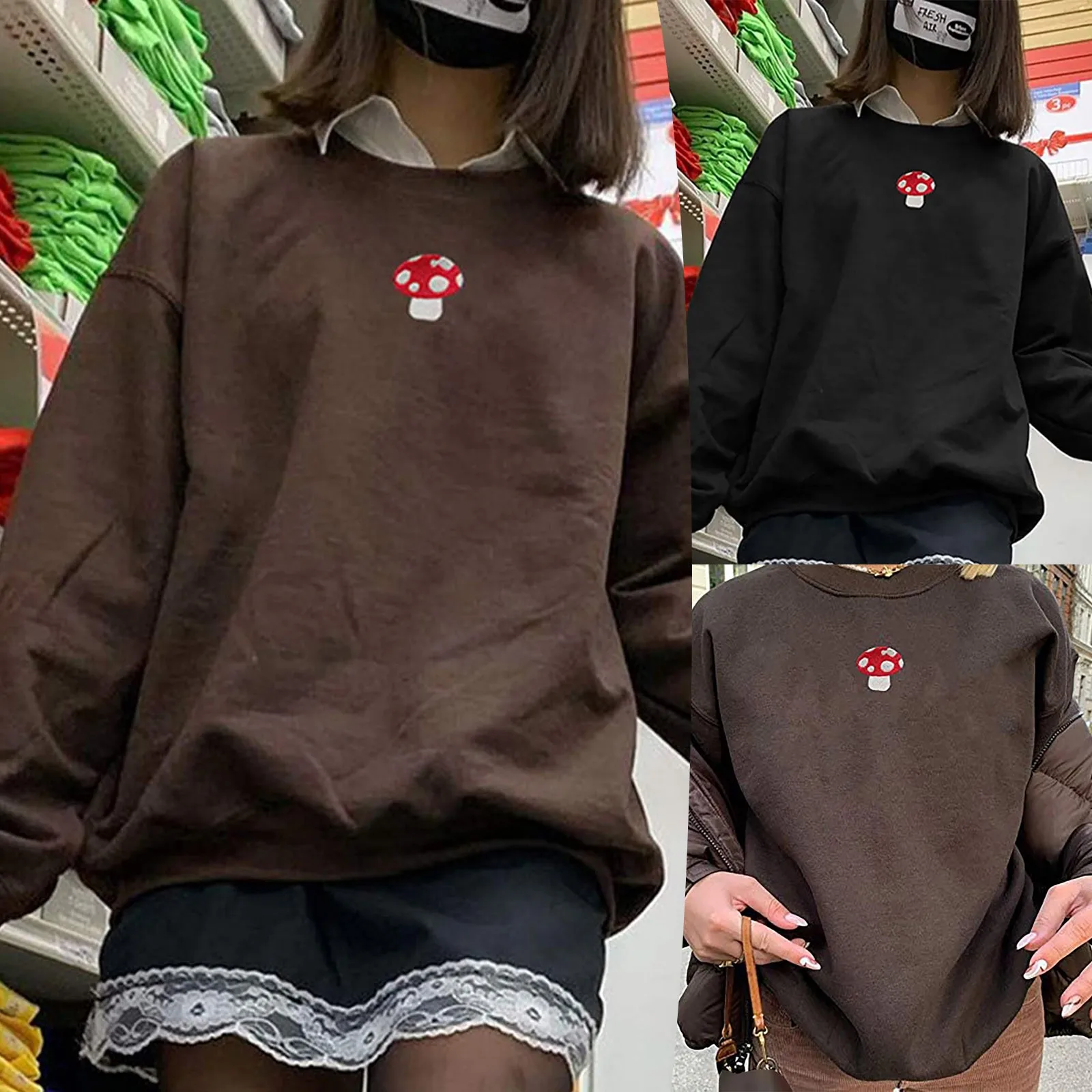 

Fashion Women's Printed Pullover Casual Pockets Sweatshirt Sweat Jacke Hoodies For Women Winter Clothes#G