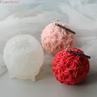 Роза цветок шар Свеча силиконовая форма свадебное украшение Свеча форма для мыла Сделай сам форма помадка торт плесень торт инструмент для украшения выпечки