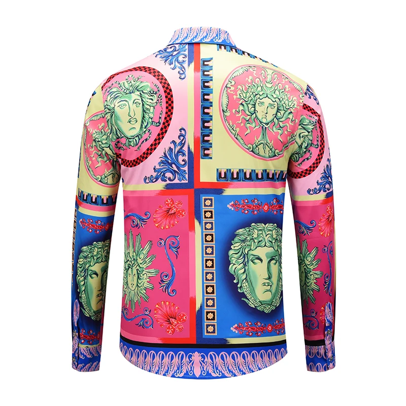 Рубашка с Медузой для мужчин 3d принт персонажа длинный рукав Сращивание рубашка