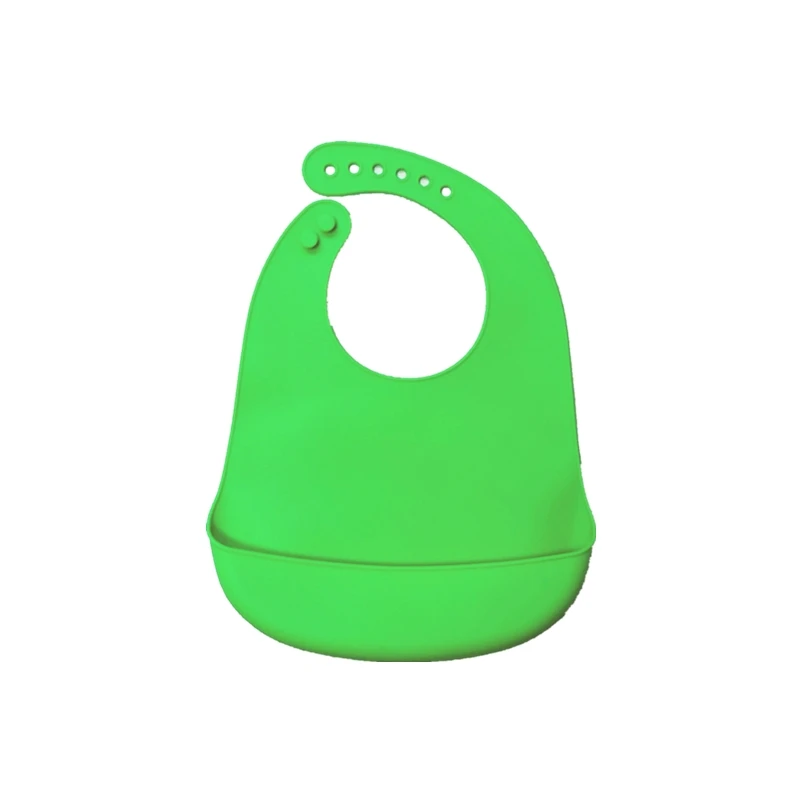 Green Силиконовые непромокаемые детские нагрудники Burp Cloths Малыш Дети малыш Регулируемый Wipeable передник для кормления цветной платок-слюнявчик 4 цвета - Цвет: Green