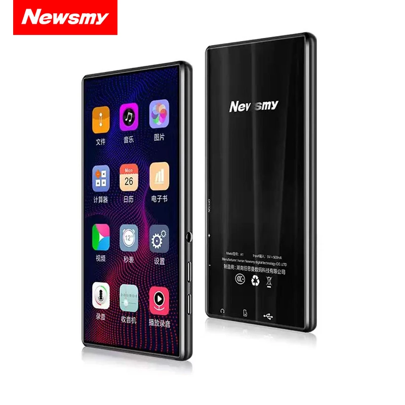 Newsmy A1 MP3 MP4 MP5 полный сенсорный экран 5,0 дюймов 8 Гб памяти APE FLAC WAV электронная книга ридер Loseless видео музыкальный плеер - Цвет: Grey No Bluetooth