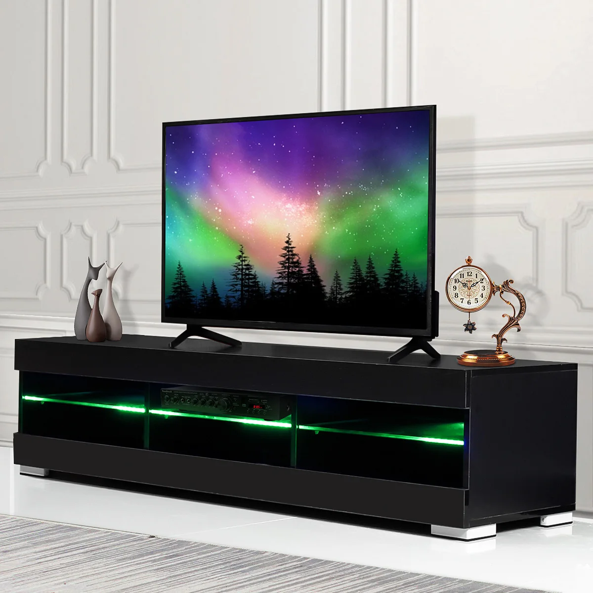 

57 Inch High Gloss LED TV Cabinet Modern TV Stand Living Room Furniture Meuble TV Unit Console for Living Room Home Decoration