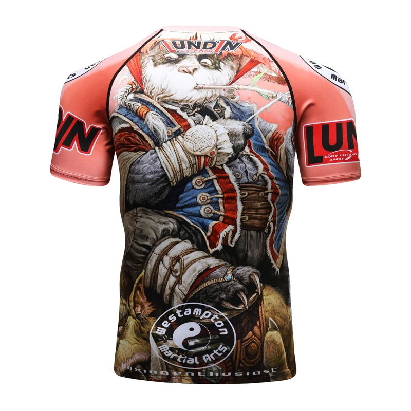 Футболка мужская компрессионная с рукавом реглан костюм 3D принтом панды