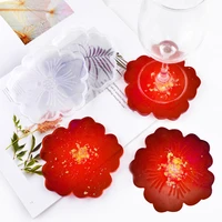 diy flower coaster silicone mold uv epoxy resin mould tray cup mat mold for diy crafts table decoration supplies components