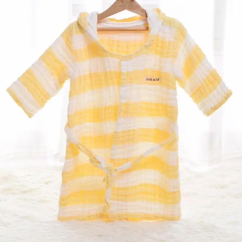 6 слойный муслиновый хлопок детские халаты банные для детей девочек пижамы в