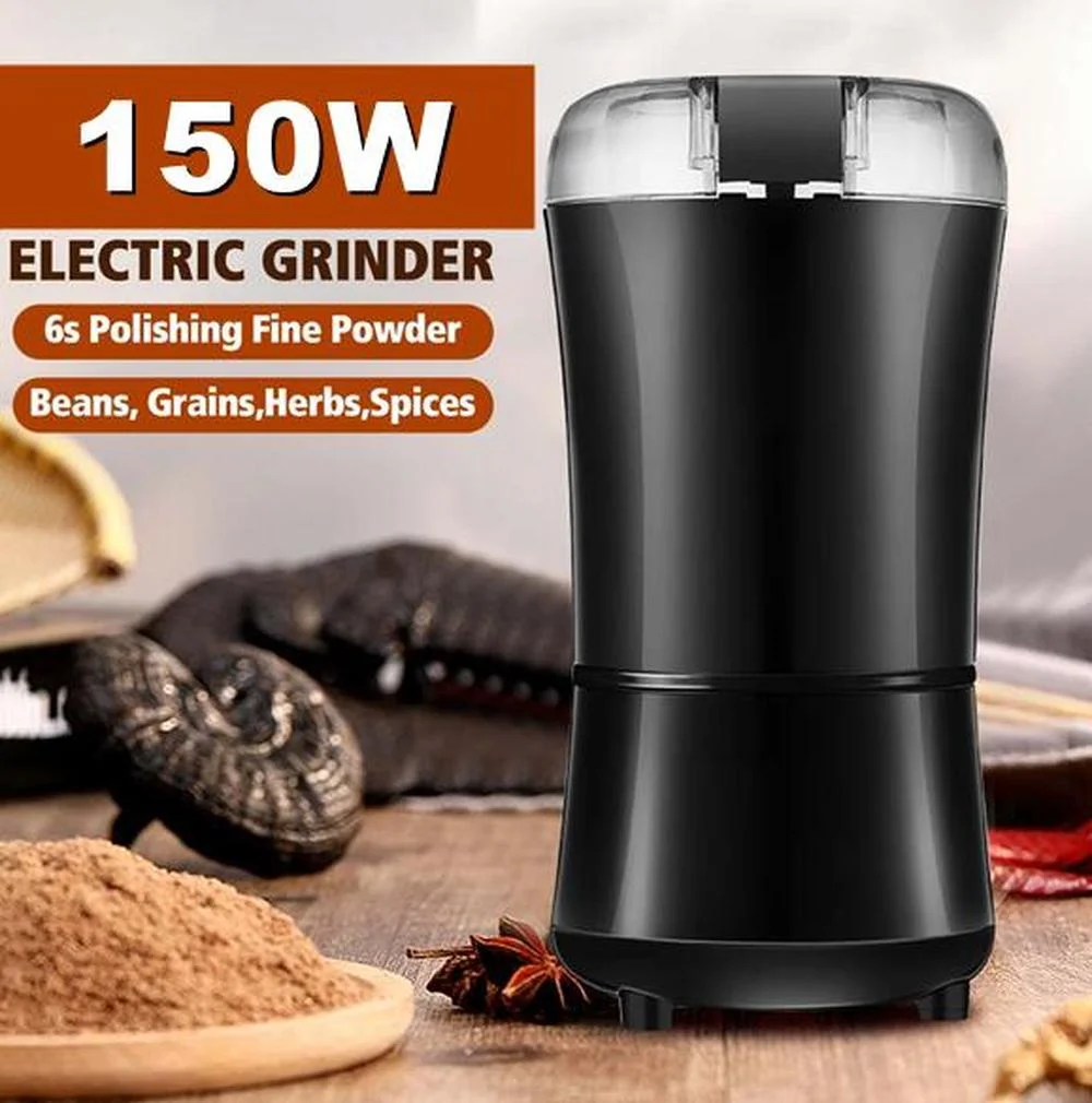 

150W Powerful Kitchen Electric Coffee Grinder Maker Mini Salt Pepper Beans Mill Herbs Spice Nuts Electronic Grind Machine 220V