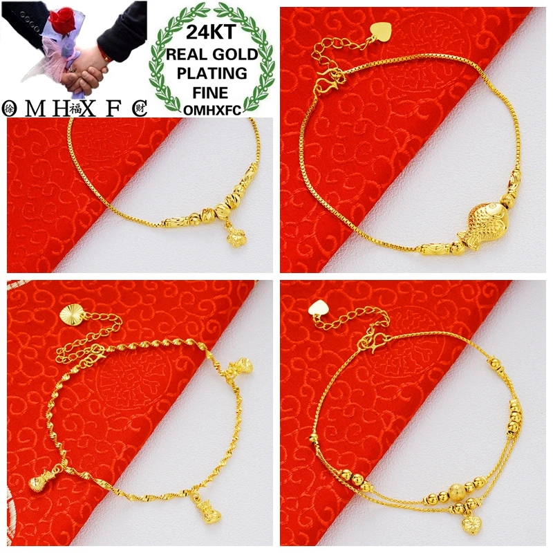 

OMHXFC JB01 Jewelry Wholesale European Fashion Fine Woman Girl Party Birthday Wedding Gift Key Star Butterfly Lucky Beads Anklet