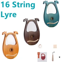 lyre harp 16 string mahogany with strings tuning wrench music instrument gifts high quality 39262 7cm stringed instruments