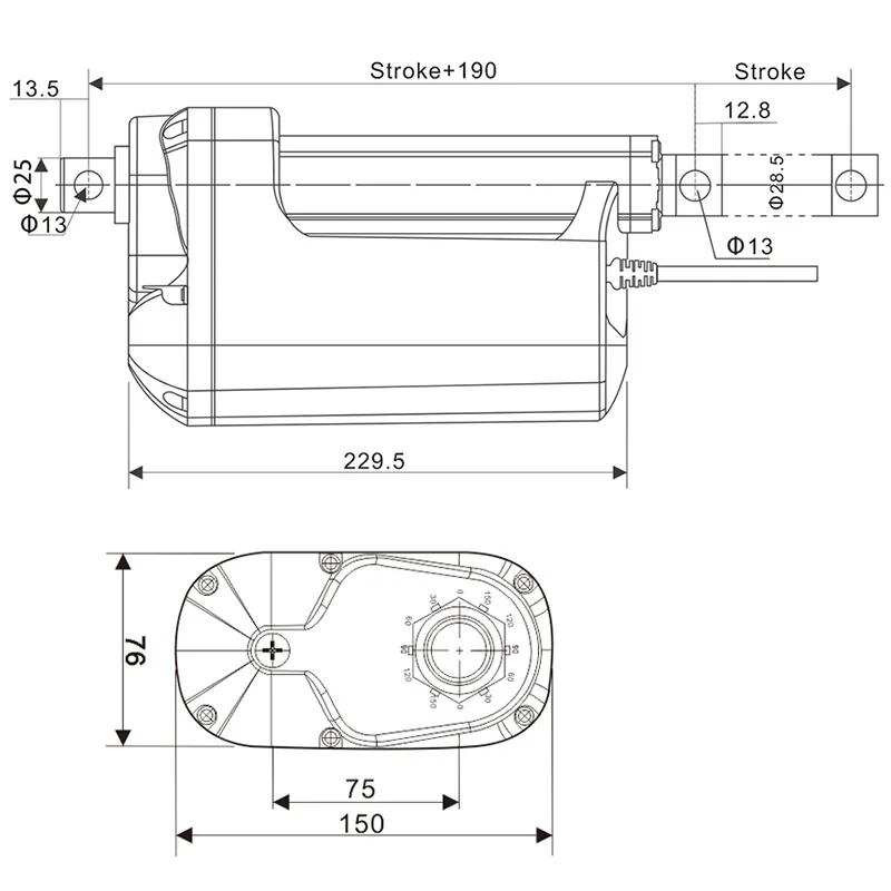 Набор линейных актуаторов с ходом 250 мм кронштейн радиоконтроллера для