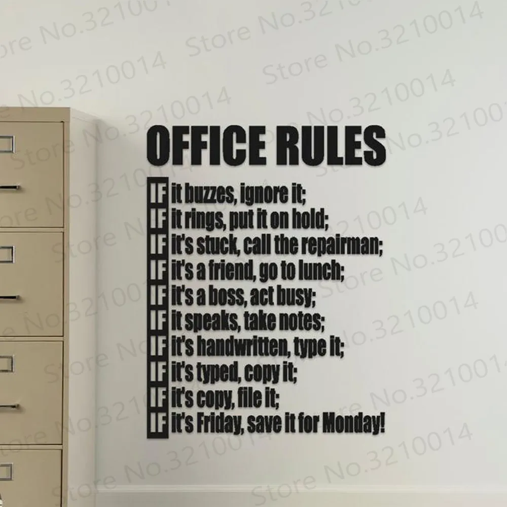 

Office Rules Wall Stickers For Company Space Decoration Idea Decor Vinyl Wall Decal Art Home Decor For Teamwork Wallpaper PW127