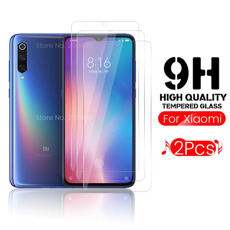 2 шт. закаленное стекло для защиты экрана xiaomi mi 9 lite безопасные очки light 9se 9t pro mi9se mi9