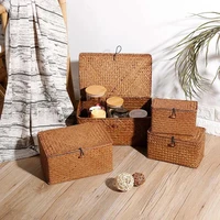 seaweed storage box hand knitted storage basket with lid sundries cosmetic container cabinet storage basket laundry basket