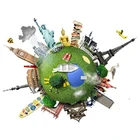 Туда и обратно по всему миру декорации Фреска Эйфелева Башня Биг-Бен 3d настенные Стикеры для домашнего декора Творческий виниловые обои 60*60 см 3 вида стилей