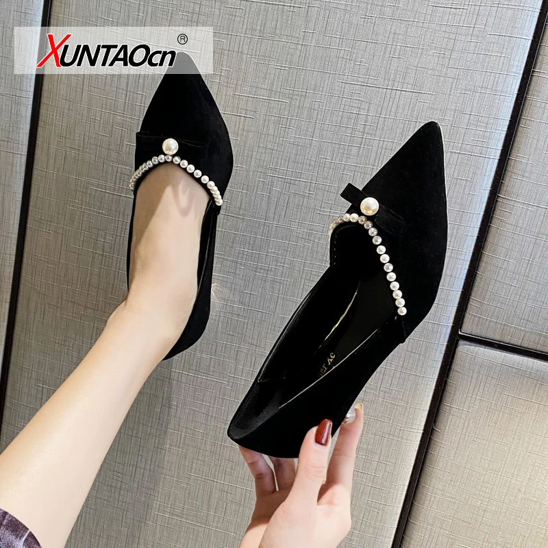 

Elegant Red Velvet Pearls Pumps Woman Sexy Pointed Toe Thin High Heels Party Wedding Shoes Women Spring 2021 Zapatos Lady