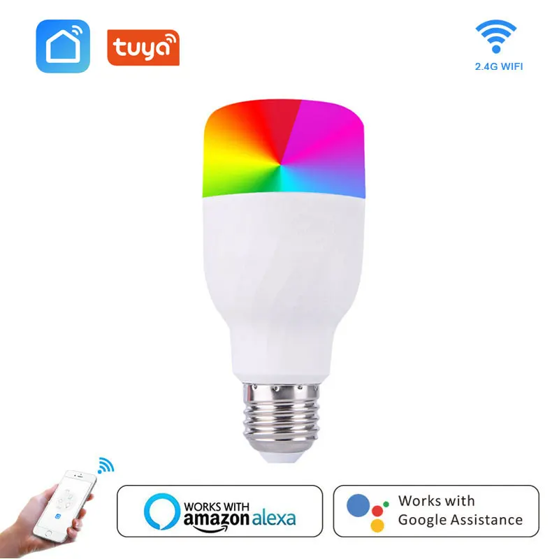 Праздиков Wi Fi умный светильник лампы 7W RGBW интеллигентая (ый) цветная светодиодная