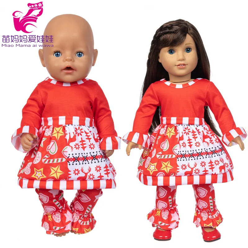 

Baby Doll Clothes 43cm Red Christmas Ball Dress 18 Inch Girl Dolls Clothes Festiaval Set Baby Birthday Gifts