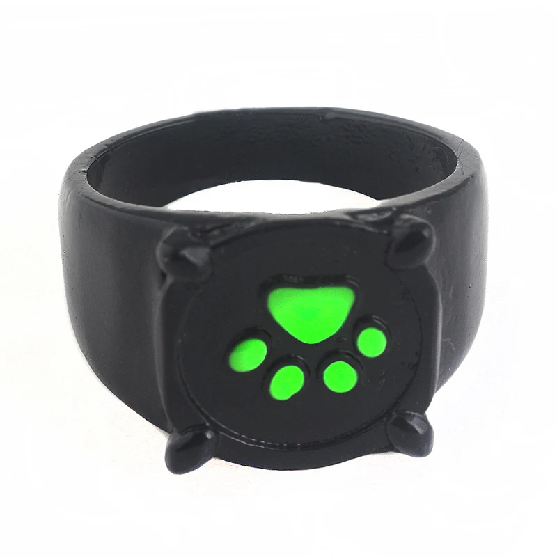 

Anime Black Cat Ladybugs Ring Green Print Adjustable Toy Ring for Boy Girl Fashion Jewelry Party Enamel Jewelry