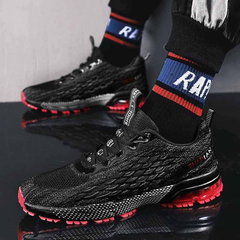 

Men's Sports Shoes 2021 High Quality Air Cushion Rebound Mesh Lightweight Breathable Fashion Casual Shoes Outdoor Running Shoes