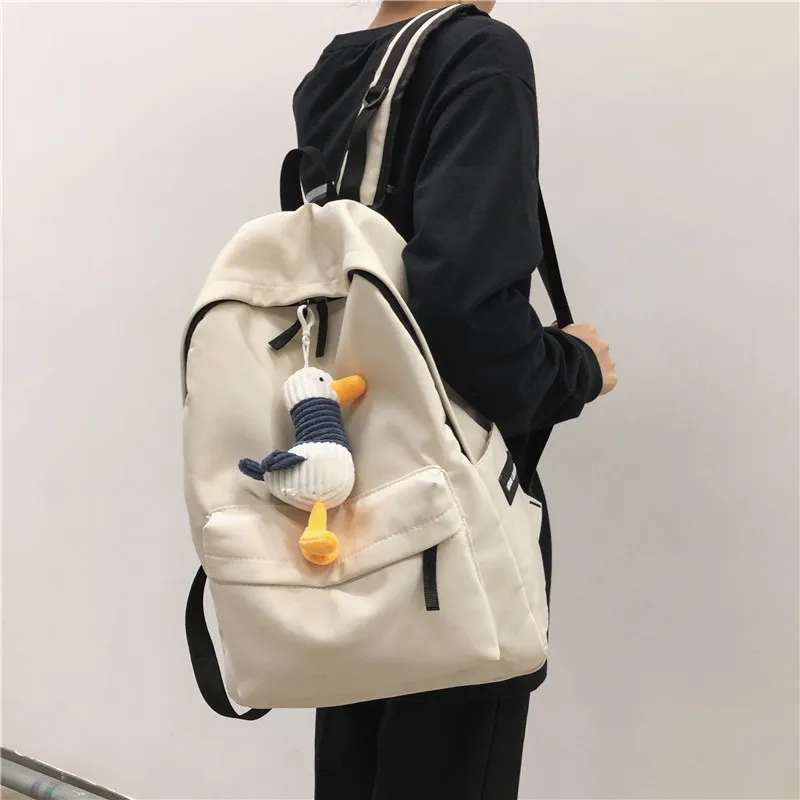 

2020 new canvas schoolgirl backpack raincoat schoolboy backpack portable large capacity Backpack