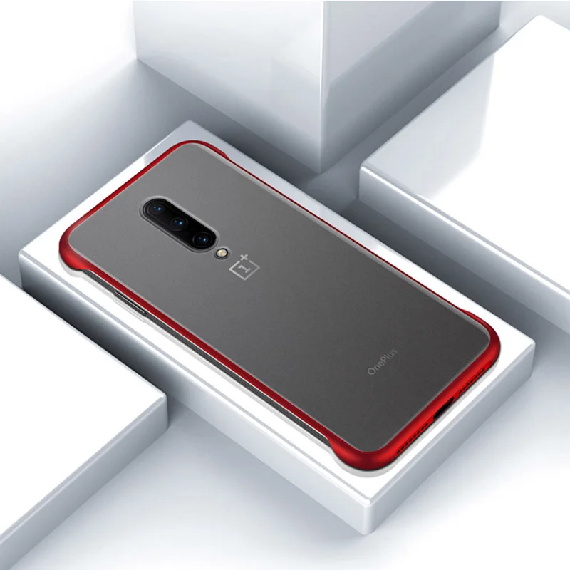 red SemgCeKen Бескаркасный бампер с кольцом Прозрачный чехол для oneplus 6 6t 7 pro 7pro oneplus 7 one plus ультра тонкий матовый чехол для телефона - Цвет: red