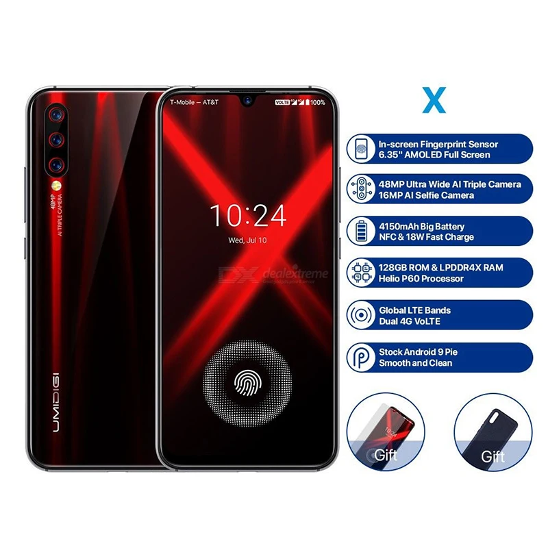 UMIDIGI X 6,35 AMOLED Встроенный экран отпечатков пальцев 48MP Тройная задняя камера 128 Гб телефон nfc Android 9,0 4G смартфон разблокированный сотовый телефон