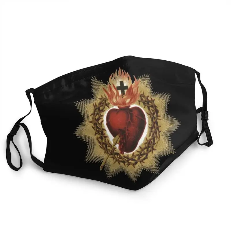 

Sacred Heart Of Jesus Catholic Mask Anti Dust Washable Christian Faith Face Mask Protection Cover Unisex Respirator Mouth Muffle