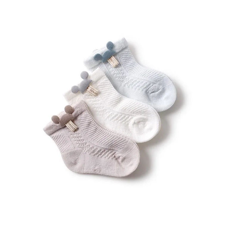 Носки для новорожденных тонкие сетчатые Мультяшные хлопковые носки 3 пары/Лот |