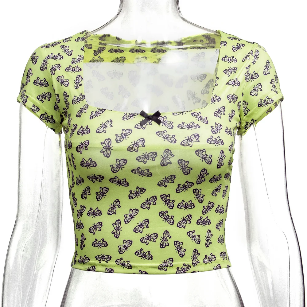 Фото Sexy Casual Butterfly print short corset crop top women Summer vintage Camis party tank mujer e girl clothes bustier Tops Женская Sexy Casual Butterfly print short corset crop top women Summer vintage Camis party tank mujer e girl clothes bustier Tops Женская