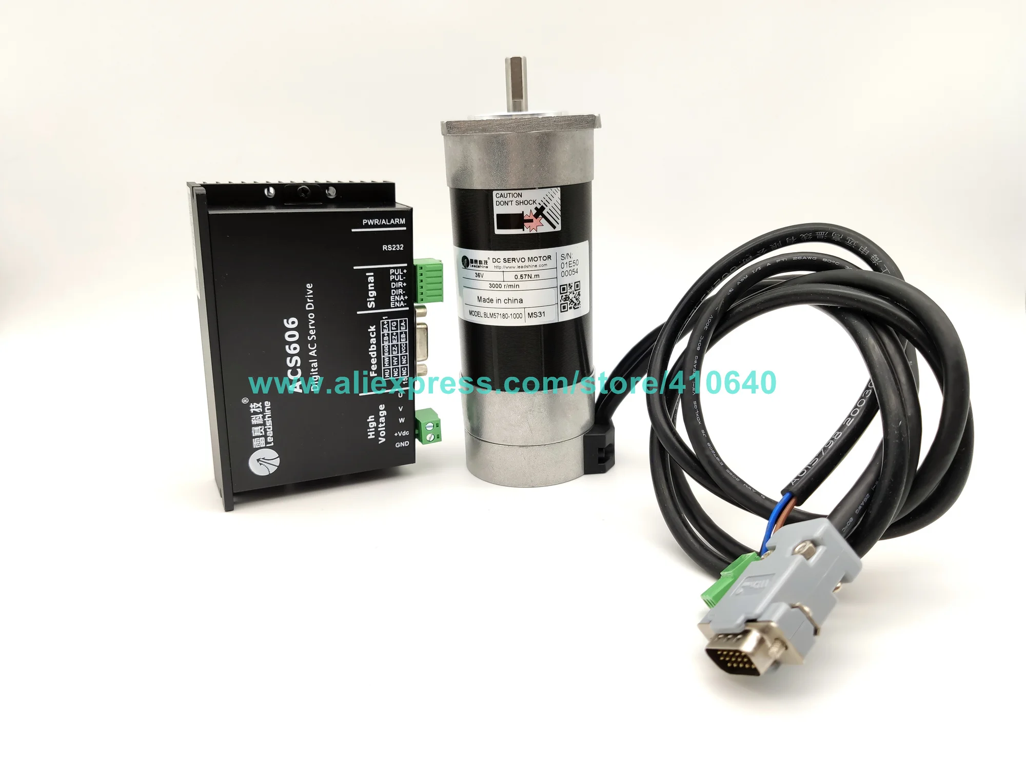 Серводвигатель Leadshine BLM57180 (квадратный фланец) и серводвигатель ACS606 с кабелем