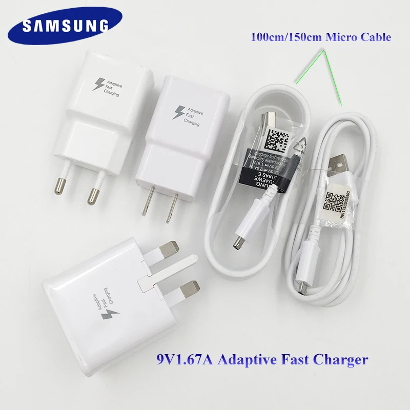 Оригинальная Адаптивная Быстрая Зарядка Samsung 9V1.67A кабель Micro USB для Galaxy Note 4 5 j3 j5 j7 S3