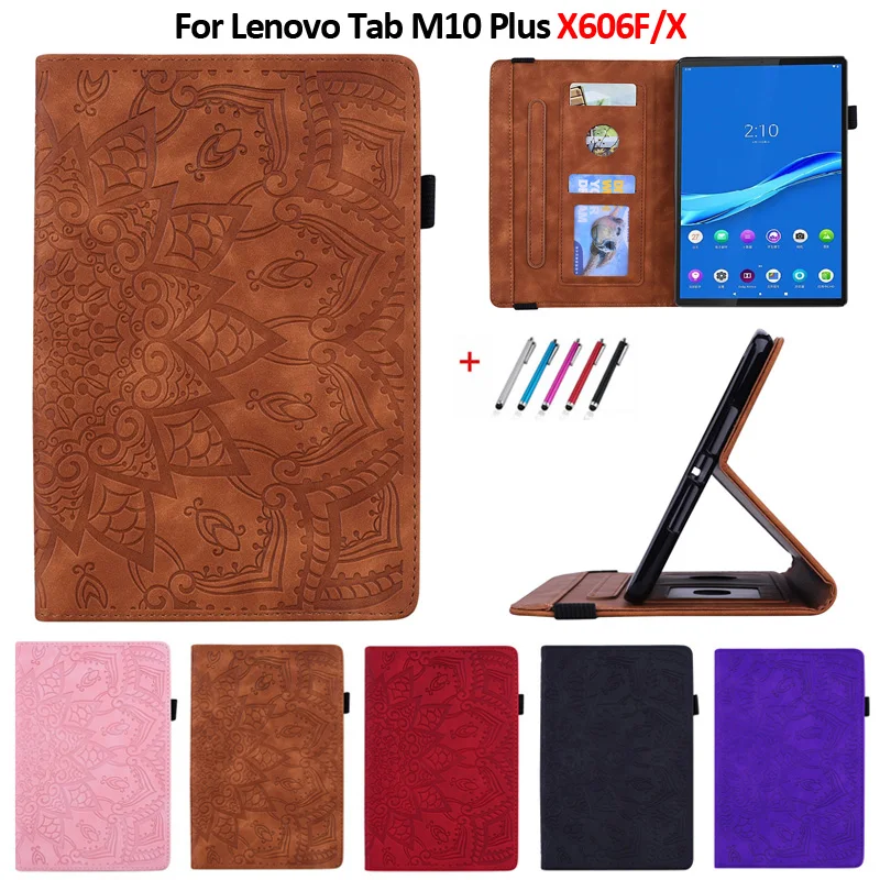 Чехол для Lenovo Tab M10 FHD Plus 10 3 TB X606F X606X из тисненой искусственной кожи чехол планшета