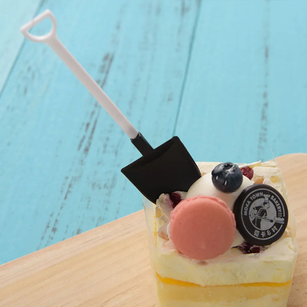 100 шт/партия Мини в горшке пластиковые одноразовые торт Совок Лопата Форма десерт