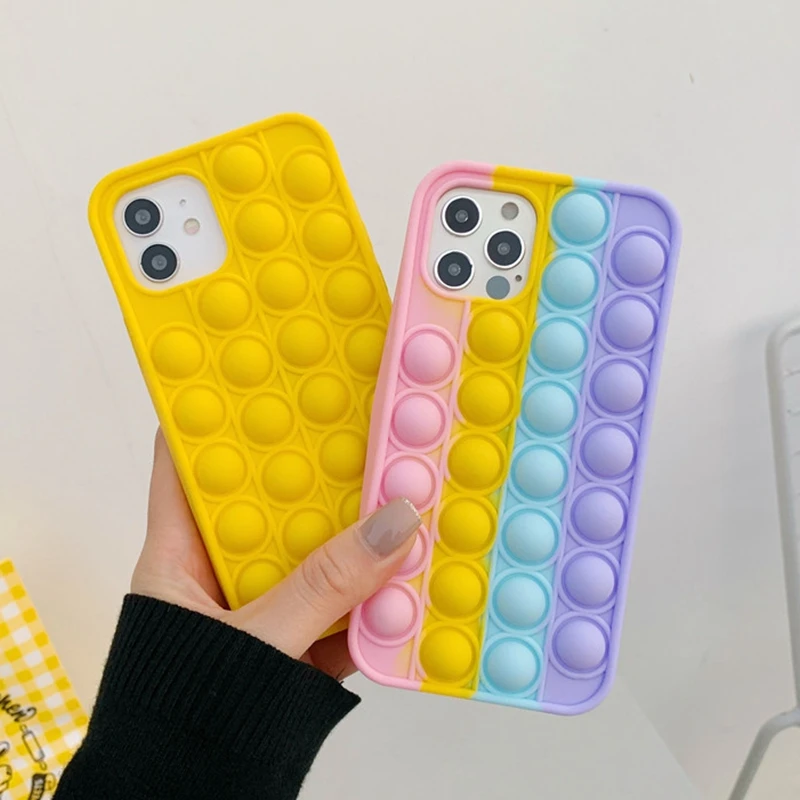 Чехол для снятия стресса iPhone Xs Max Xr 11 12 Pro Mini силиконовый чехол 5S SE 6 s 8 7 Plus X