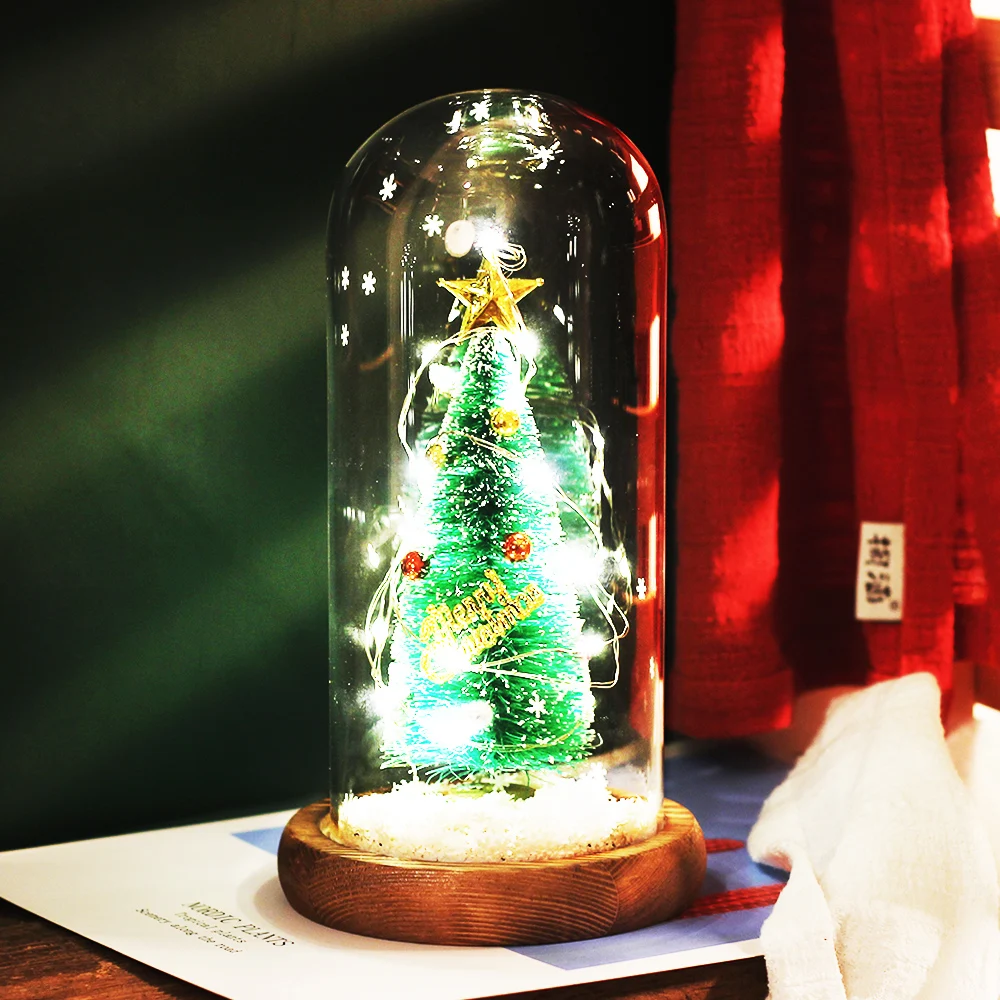 Рождественская елка лось Декор из кедра искусственные цветы в светодиодном