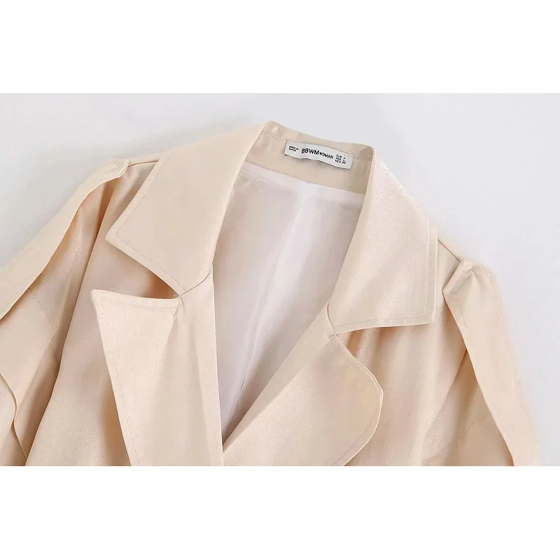 Стильное и изящное женское ремень тонкий Тренч za модная двубортная ветровка