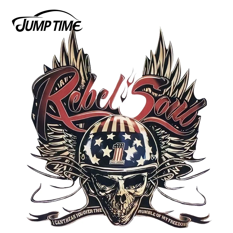JumpTime 13 см x 11 8 3D наклейка на автомобиль ребенок рок REBEL SOUL флаг США знак черепа