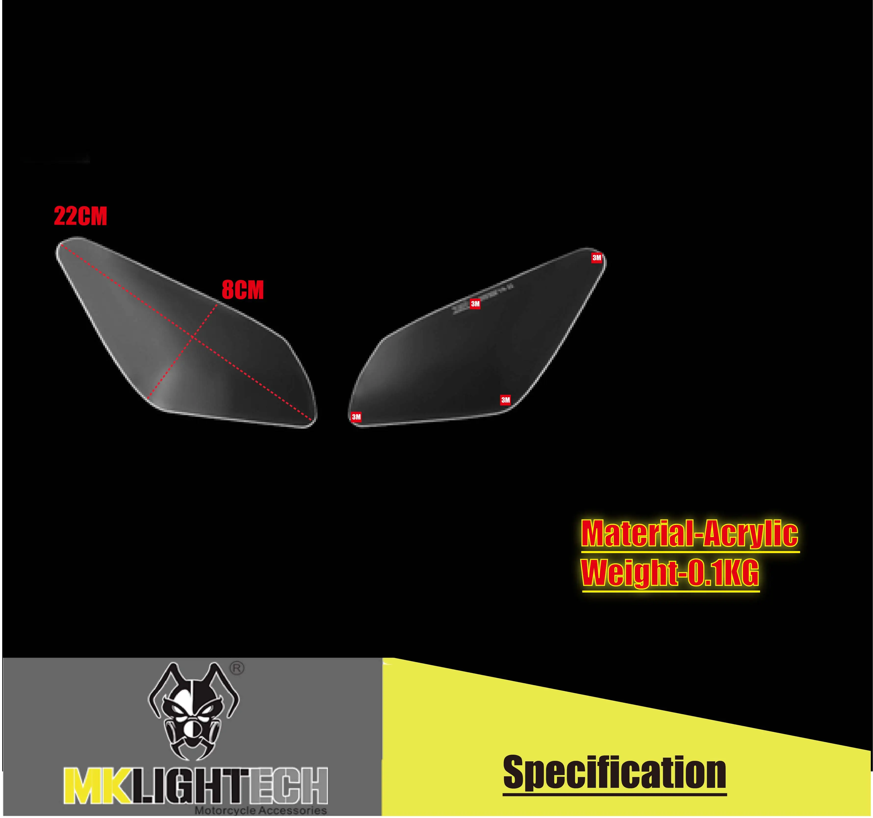 

MKL IGHTECH FOR YAMAHA MT09 MT-09 TRACER Headlight protector cover screen lens 2016 2017 2018