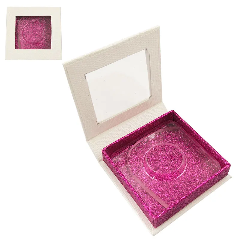 

Wholesale New Magnetic Faux Cils False Eyelash Packaging White rose Box Lash Square Boxes 25MM Mink eyelashe Package Makeup Case