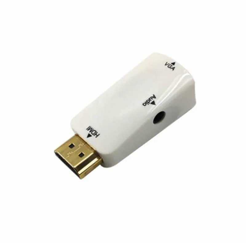 50 шт. HDMI-VGA адаптер HDMI VGA Male-Famale цифровой аналоговый аудио конвертер кабель 1080P для