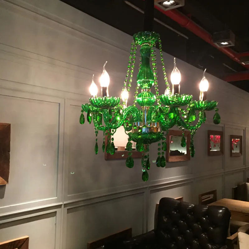 Домашний бар зеленая Люстра для кухни освещение детской комнаты ресторан Led