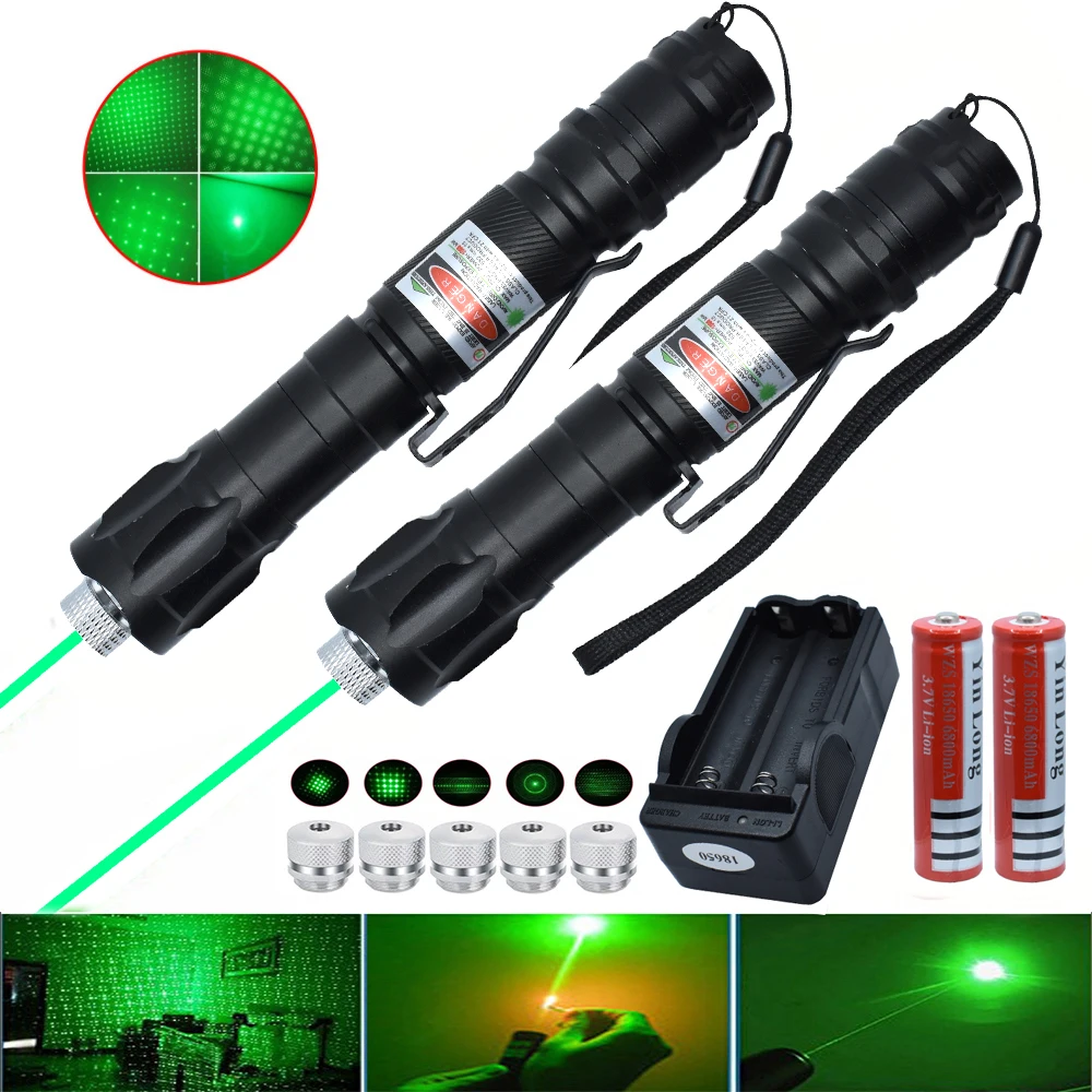 

Powerful green laser sight 009 laser pointer 5 milliwatts 10000M ultra-long radiation burning laser +18650 battery combination