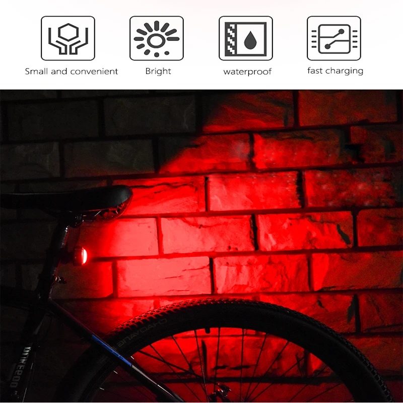 Светодиодный безопасный индукционный велосипедный мини-фонарь со встроенной